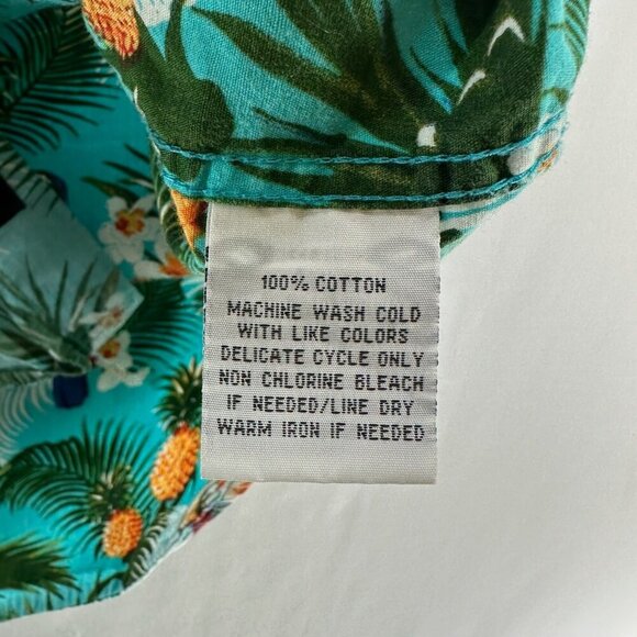 Molokai Surf Co. Shirt Mens Size M Tropical Button Down Camp Cotton Green - Picture 3 of 11